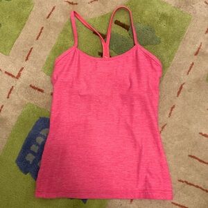 Lululemon power y tank; size 6, hot pink